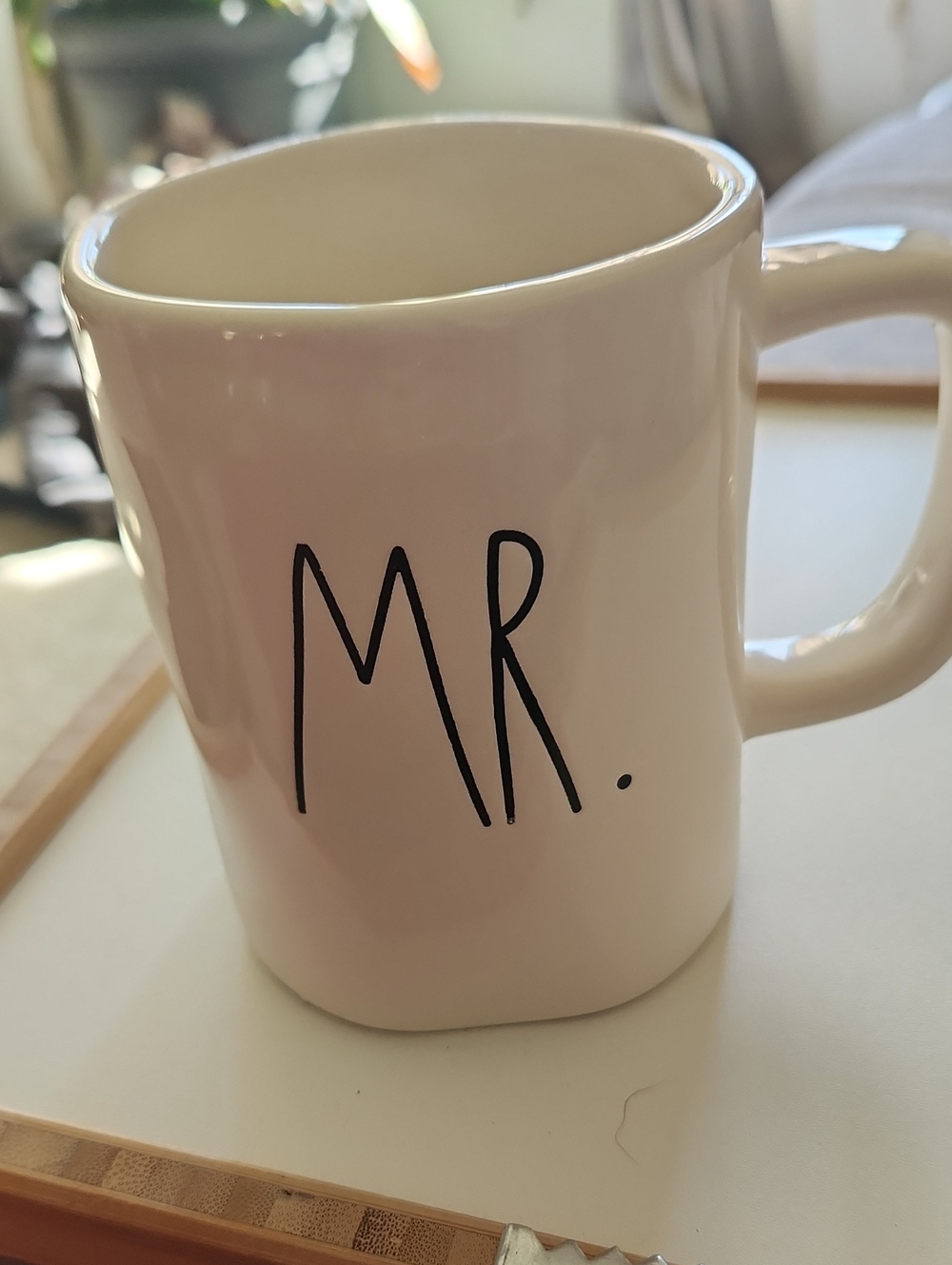 Rae Dunn White MR. Ceramic Mug